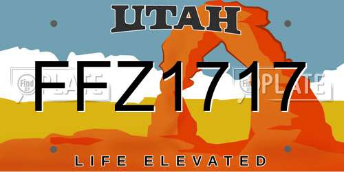FFZ1717 Utah License Plate