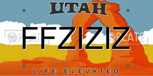 FFZIZIZ Utah License Plate