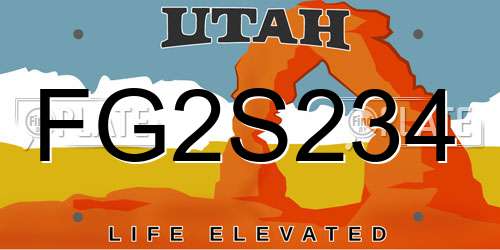 FG2S234 Utah License Plate