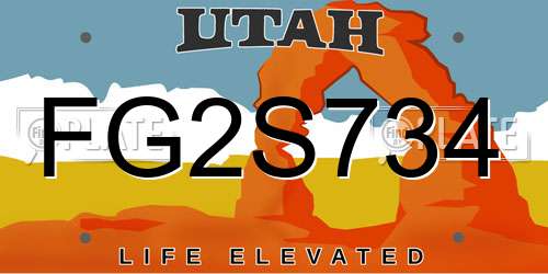 FG2S734 Utah License Plate