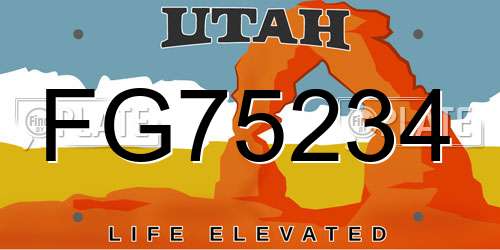 FG75234 Utah License Plate