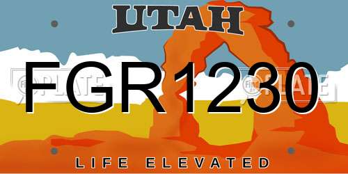 FGR1230 Utah License Plate