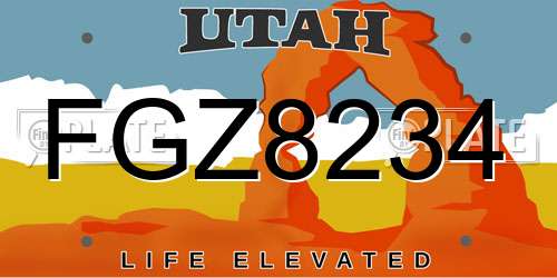FGZ8234 Utah License Plate