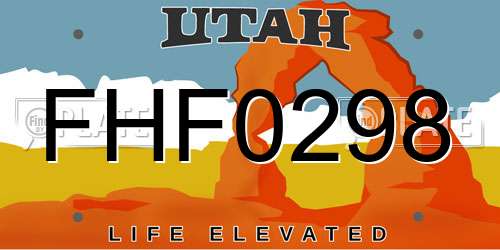FHF0298 Utah License Plate