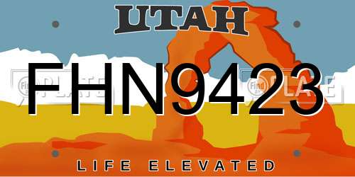 FHN9423 Utah License Plate