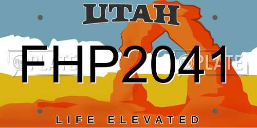 FHP2041 Utah License Plate