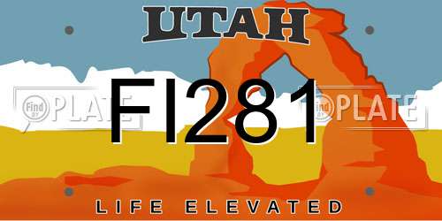 FI281 Utah License Plate