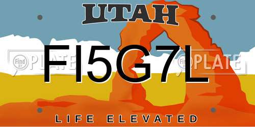 FI5G7L Utah License Plate
