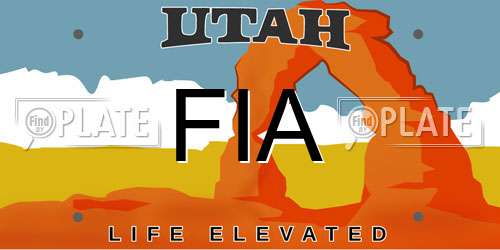 FIA Utah License Plate