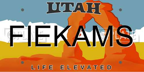 FIEKAMS Utah License Plate