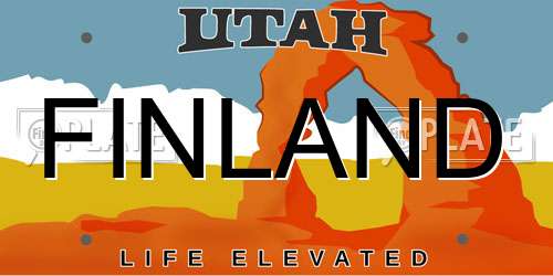 FINLAND Utah License Plate