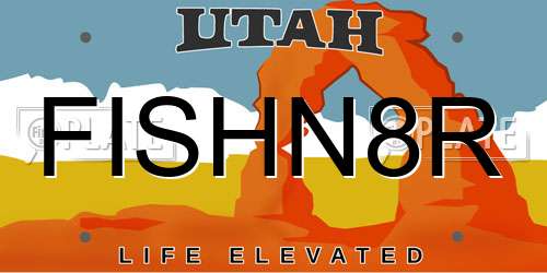 FISHN8R Utah License Plate