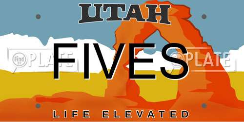 FIVES Utah License Plate
