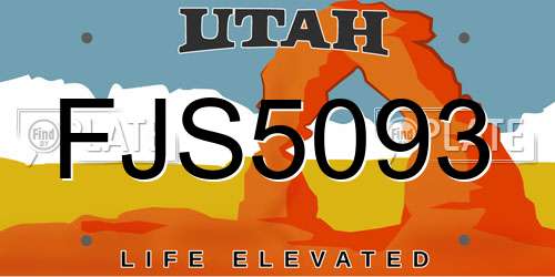 FJS5093 Utah License Plate
