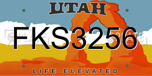 FKS3256 Utah License Plate