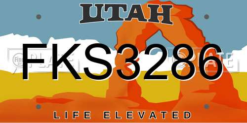 FKS3286 Utah License Plate