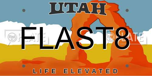 FLAST8 Utah License Plate