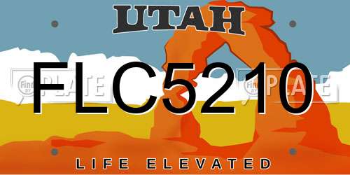 FLC5210 Utah License Plate