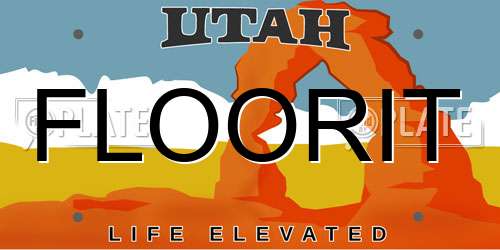 FLOORIT Utah License Plate
