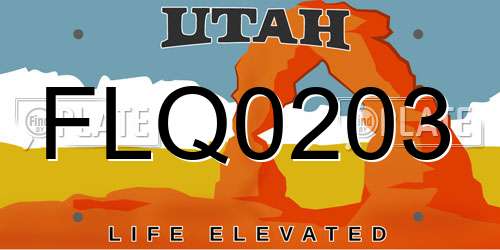 FLQ0203 Utah License Plate