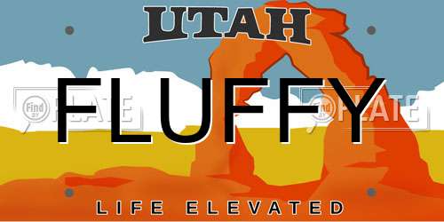 FLUFFY Utah License Plate