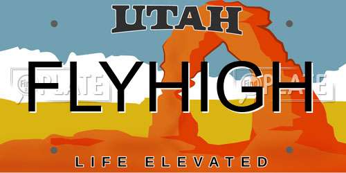 FLYHIGH Utah License Plate