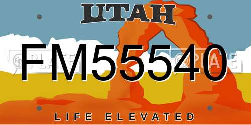 FM55540 Utah License Plate