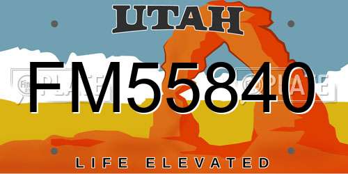 FM55840 Utah License Plate
