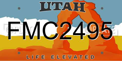 FMC2495 Utah License Plate