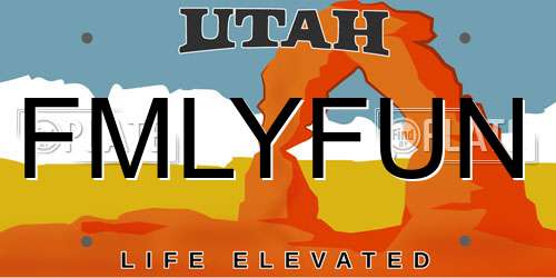 FMLYFUN Utah License Plate