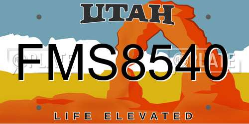 FMS8540 Utah License Plate
