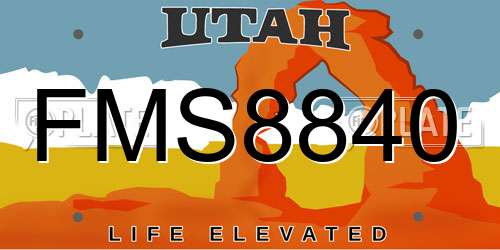 FMS8840 Utah License Plate