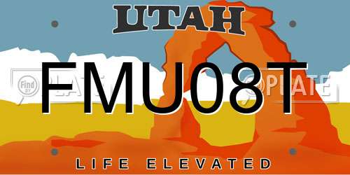 FMU08T Utah License Plate