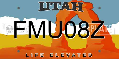 FMU08Z Utah License Plate