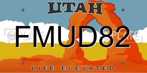 FMUD82 Utah License Plate