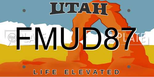 FMUD87 Utah License Plate