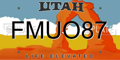FMUO87 Utah License Plate