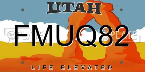 FMUQ82 Utah License Plate