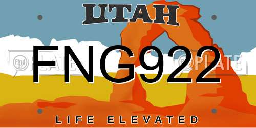 FNG922 Utah License Plate