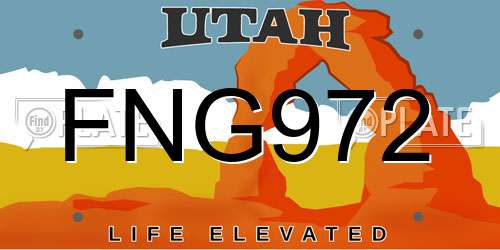 FNG972 Utah License Plate