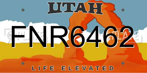 FNR6462 Utah License Plate