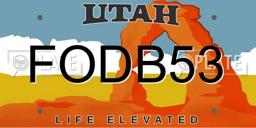 FODB53 Utah License Plate