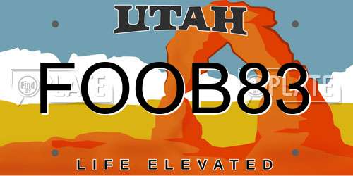 FOOB83 Utah License Plate