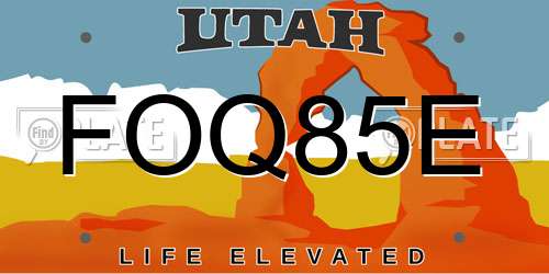 FOQ85E Utah License Plate
