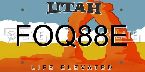 FOQ88E Utah License Plate