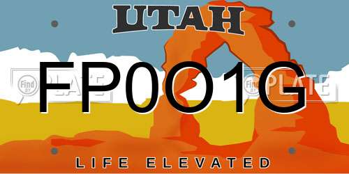 FP0O1G Utah License Plate