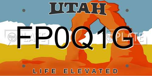 FP0Q1G Utah License Plate