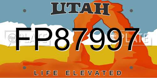 FP87997 Utah License Plate