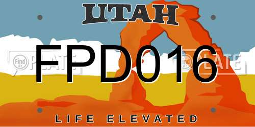 FPD016 Utah License Plate