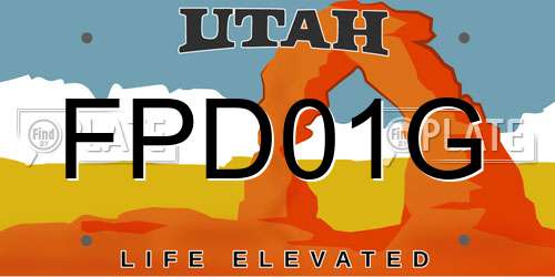 FPD01G Utah License Plate